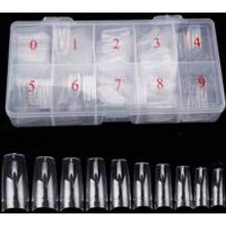 Shein 500pcs/Box Acrylic Tips Transparent Nail Capsule Fake Artificial Soft Gel