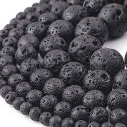 Beadia Synthetic Volcanic Stone Circular Spacer Beads For DIY Jewelry Bracelet Accessories 38cm 4/6/8/10/12mm