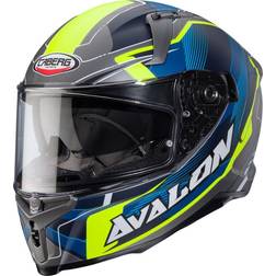 Caberg Avalon X Optic Full-Face Helmet - Matt Grey/Blue/Neon-Yellow