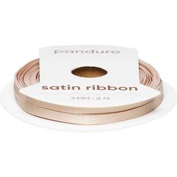 Panduro Hobby Beige satinband – 3 mm brett och 8 meter långt