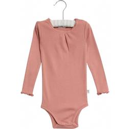 Wheat Baby Blonde Rib Bodysuits - Peach Rose