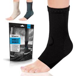 POWERLIX Ankle Brace Compression Support Sleeve for Injury Recovery, Joint Pain and More. Plantar Fasciitis Foot Socks with Arch Support, Eases Swelling, Heel Spurs, Achilles Tendon, Medium