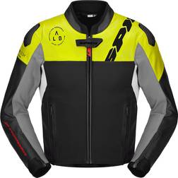 Spidi DP Progressive Hybrid Blouson en cuir de moto, noir-jaune, taille pour Hommes Homme