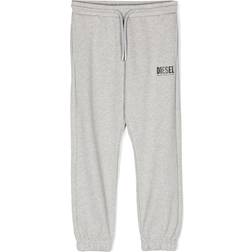 Diesel Logo Print Cotton Track Pants - Grey