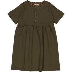 Wheat Luanne Dress - Dark Moss Melange