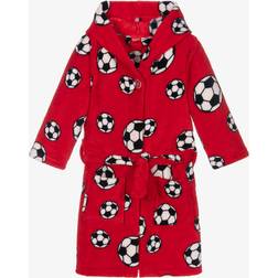 Playshoes Fleece-Bademantel Fußball rot