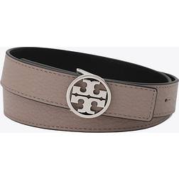 Tory Burch 1" Miller Reversible Belt Gray Heron/Black/Silver