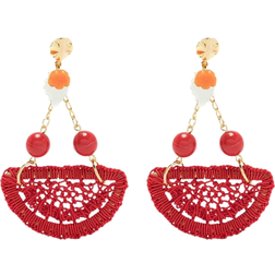 Amir Slama Crochet Earrings - Gold/Multicolor