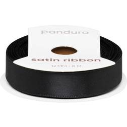 Panduro Hobby Sort Satinbånd 12 mm Bredt 8 meter Langt