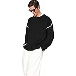 Trendyol Collection Man Oversize Basic Crew Neck Knitwear Sweater - Schwarz