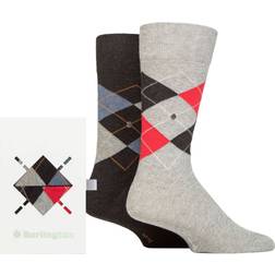 SockShop Burlington Argyle Gift Box - Light Grey