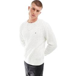 Tommy Hilfiger Klassischer Pullover mit Rundhalsausschnitt - Altweiß