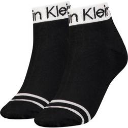 Calvin Klein Logo Stripe Ankle Socks - Black