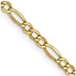 Bagatela 14K Yellow Gold mm Semi-Solid in. Figaro Chain