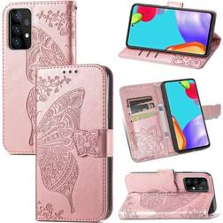 ExpressVaruhuset Samsung A23 5G Lompakkokotelo 4-TASKUN Motif Butterfly Black