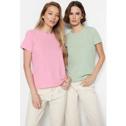 Trendyol Collection Camiseta - verde claro rosa