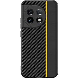 MAULUND One Plus 11 Carbon Fiber Læderbetrukket Cover Sort Gul