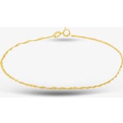 T.H.Baker 9ct Yellow Gold Twist Curb Chain Anklet 1.23.0464