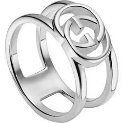 Gucci Interlocking Wide Open Band, 11, Sterling Silver, Sterling Silver