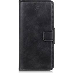 MAULUND Vintage Horse Texture Leather Wallet Case for Galaxy S22 Black