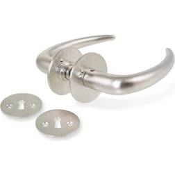 Coupé door handle in matt nickel-plated incl. rosette and key sign c/c 30 mm 2stk