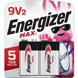Energizer Max 9V Alkaline Compatible 2-pack Silver/Black