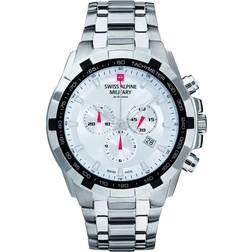 Swiss Alpine Military van Grovana Star Fighter chronograaf zilveren wijzerplaat 7043.9132 100M herenhorloge Grijs