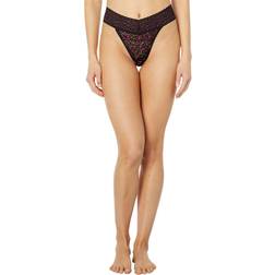 Hanky Panky Cross Dyed Leopard Rise Thong - Black/Pink