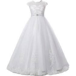 HYGLJL First Communion Baptism Magicdress - Ivory