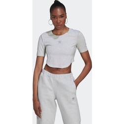 Adidas Crop Loungewear T-Shirt Light Grey Heather 2,4,6,8,10,12,14,16,18,20,22