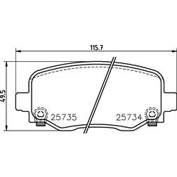 Brembo Bremsbelagsatz, Scheibenbremse Hinterachse P