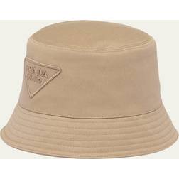 Prada Logo Cotton Bucket Hat - Beige