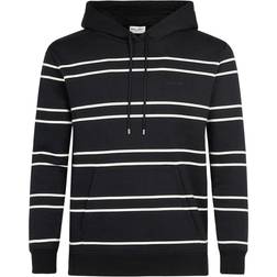 Saint Laurent Hoodie aus Baumwoll-Fleece Schwarz