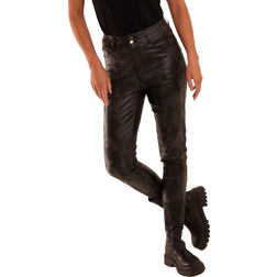 Blue Vanilla Camouflage PU Leather Skinny Jean BLACK