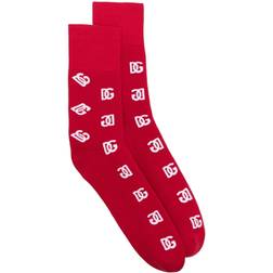 Dolce & Gabbana intarsia-logo socks men Cotton/Polyamide/Spandex/Elastane Red