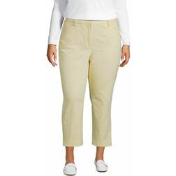 Lands' End Slim Leg Stretch Cropped Chinos - Mid Rise Women Yellow