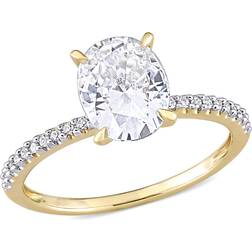 Gem & Harmony Solitaire Engagement Ring - Gold/Transparent/Diamonds