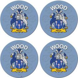 I Luv LTD Wood English Family Surname Coaster 4pcs