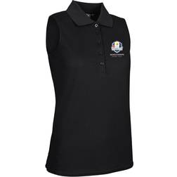 Glenmuir Sleeveless Performance Pique Golf Polo Shirt - Black