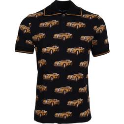 Dolce & Gabbana Bil Print Polo T-shirt Flerfarvet/Bomuld/Sort