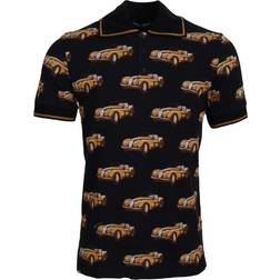 Dolce & Gabbana Black Car Print Short Sleeve Polo Men's T-shirt