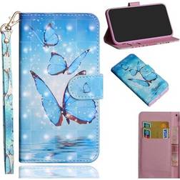 MTP Products Wonder Series Samsung Galaxy S20 FE Pung med Stativ Blå Sommerfugl