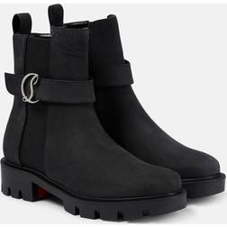 Christian Louboutin Chelsea Suede Ankle Boots - Black