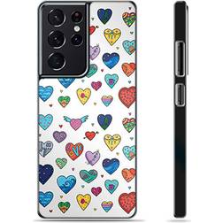MTP Products Samsung Galaxy S21 Ultra 5G Skyddsskal Hjärter