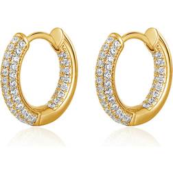 Luv AJ The Reversible Mini Amalfi Hoops- Gold/Transparent