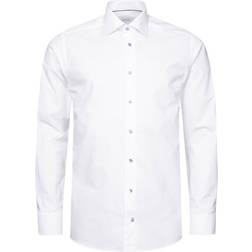 Eton Mens White Business Single-cuff Regular-fit Cotton-twill Shirt