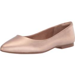 Amazon Essentials Women's Pointed-Toe Ballet Flat, Rose Gold