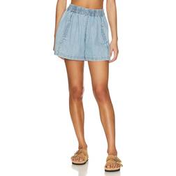 Free People Dusty Green Porto Waffle Shorts - Green