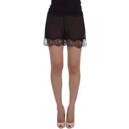 Dolce & Gabbana Black Floral Lace Silk Sleepwear Shorts IT2