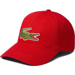 Lacoste Unisex Organic Cotton Twill Logo Cap Red